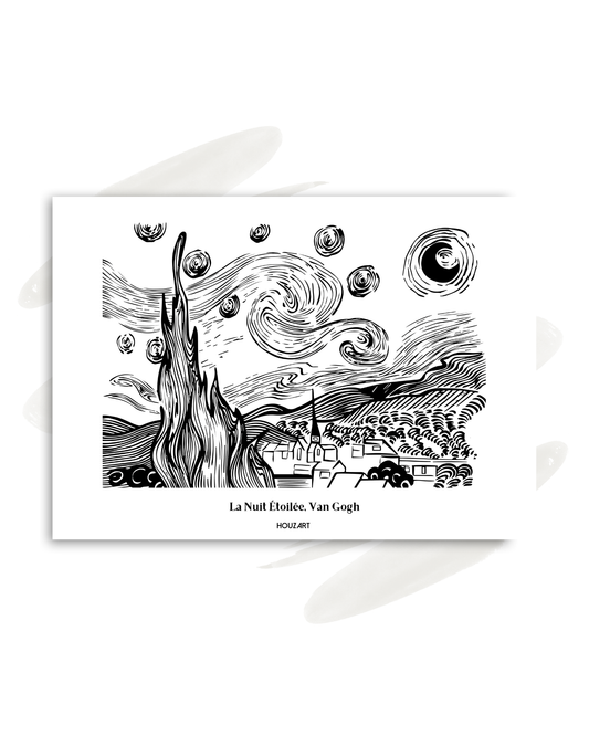 Carte "La Nuit Étoilée, Van Gogh"
