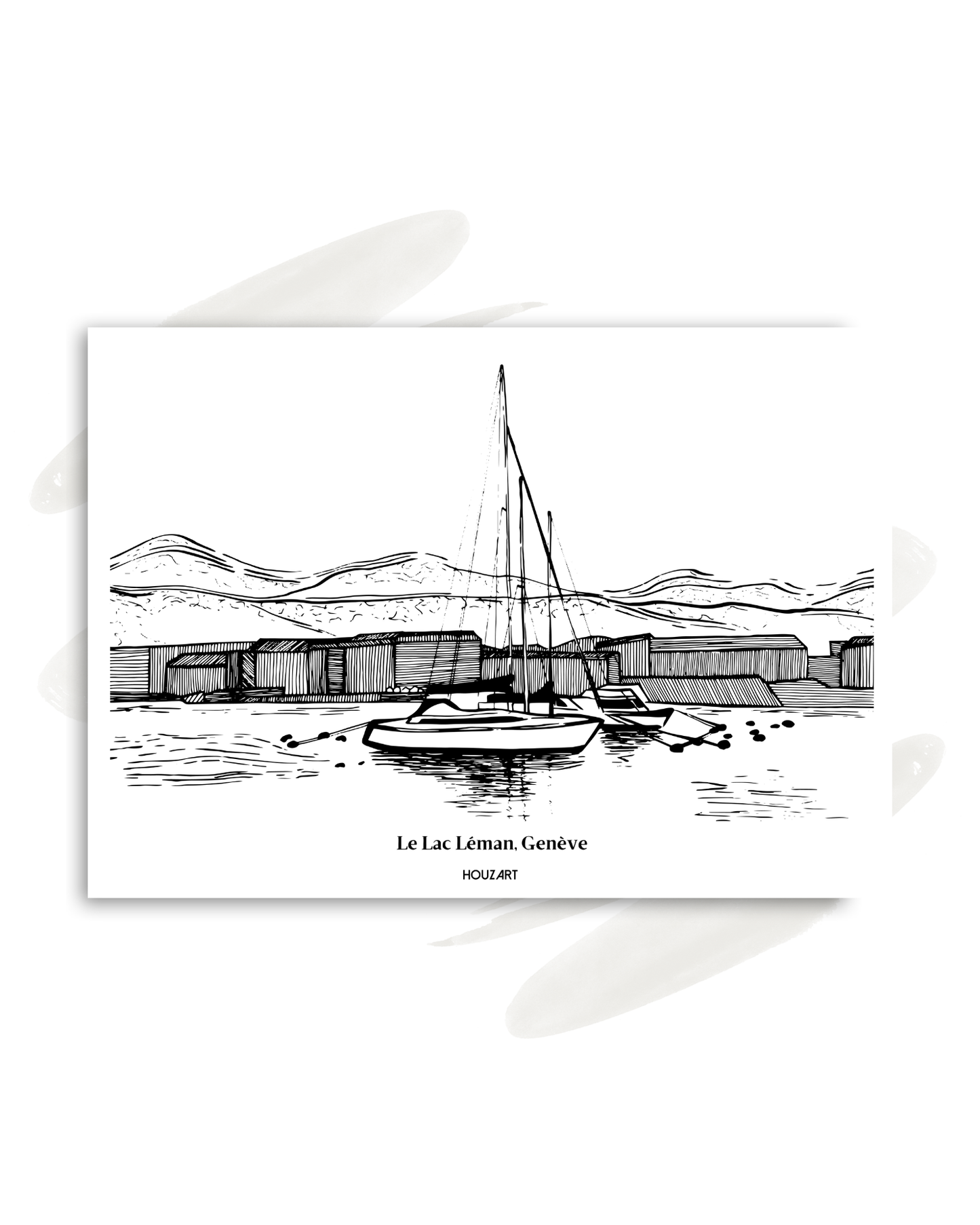 Carte "Le Lac Léman, Genève"