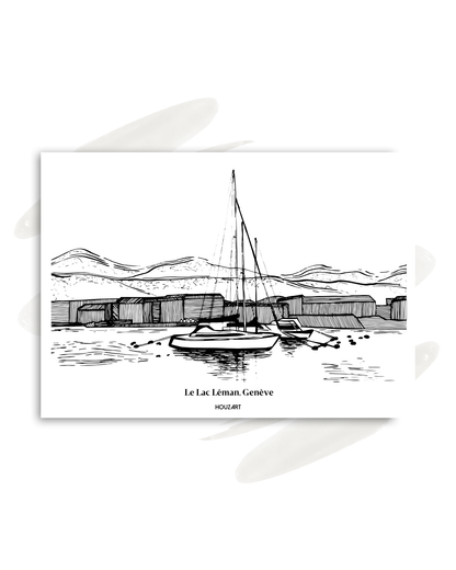 Carte "Le Lac Léman, Genève"