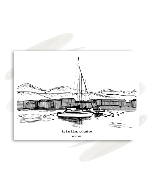 Carte "Le Lac Léman, Genève"